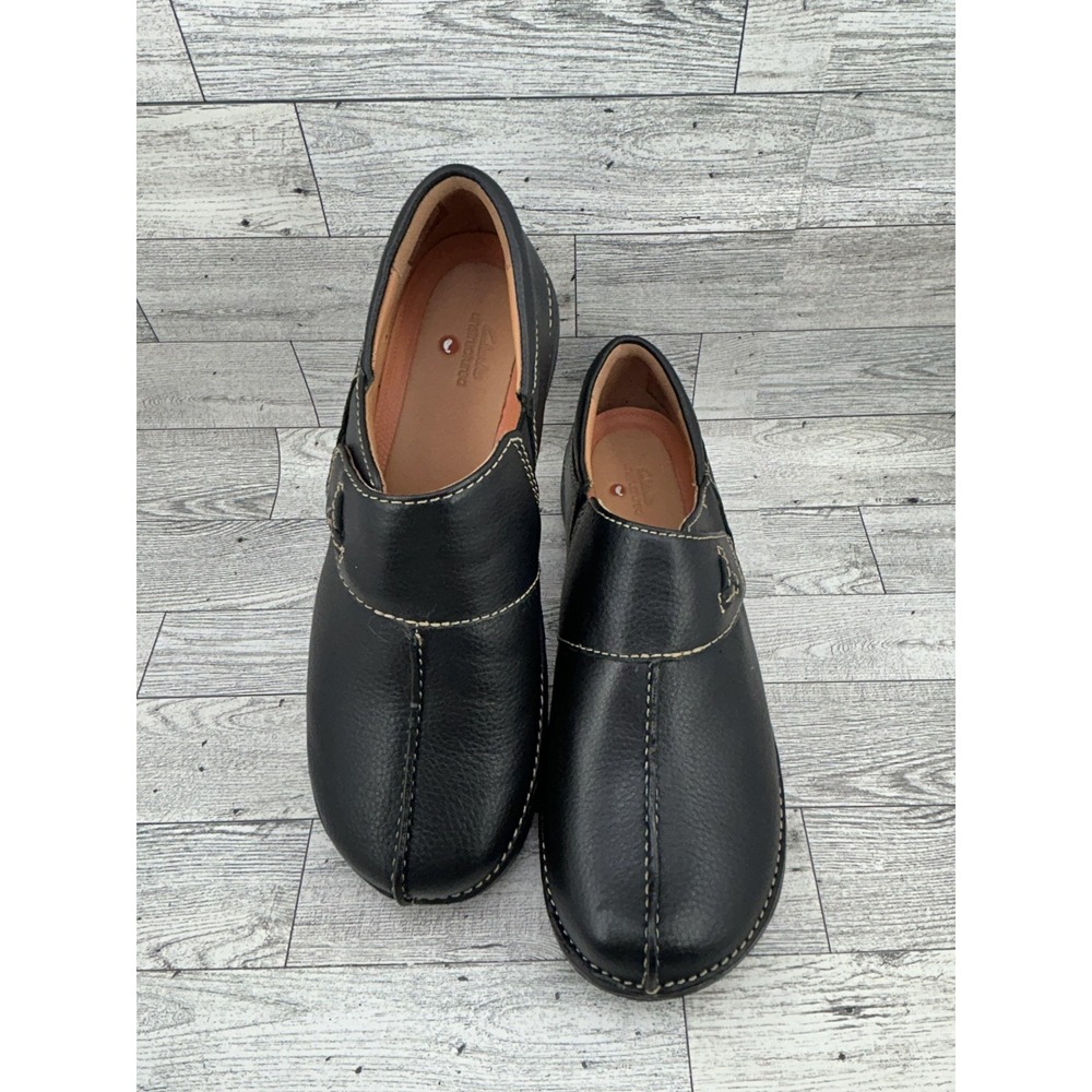 Clarks Unstructured Shoes Womens Size 8 Leather Comfort‎ Slip On Loafers 27000